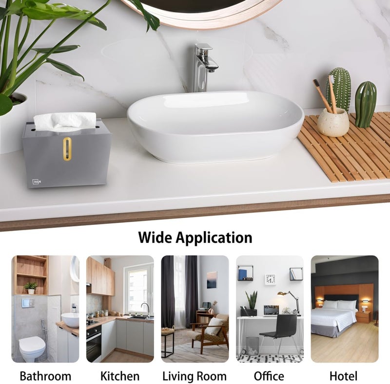 H4N Multifold Hand Paper Towel Dispenser Countertop, Compact Design, Single Sheet Dispensing for Home and Commercial Use, Gray - Image 2
